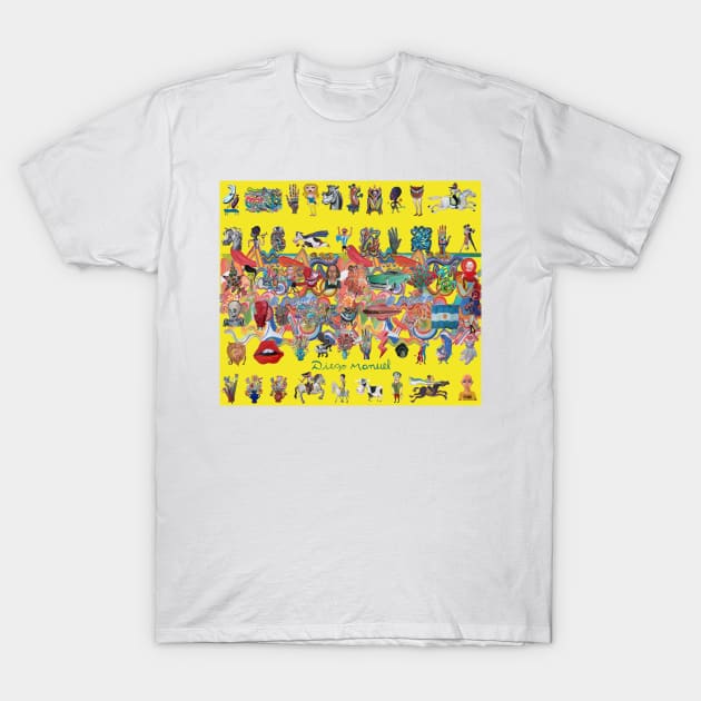 Many Things Graffiti Yellow T-Shirt by diegomanuel